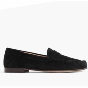 J CREW JAMES BLACK SUEDE PENNY LOAFERS MADE IN ITALY # GO887 SIZE 6 EUC